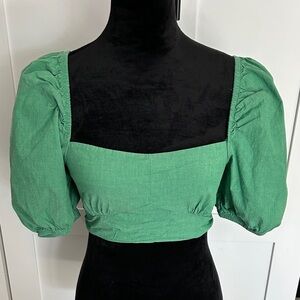 Zara Green Corset Crop Top - S